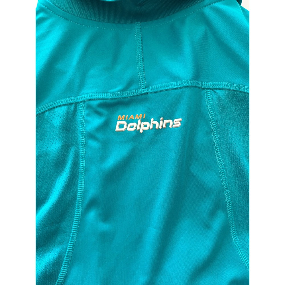Mens XL‎ Majestic Miami Dolphins Cool Base Polo Shirt NFL Teal Orange